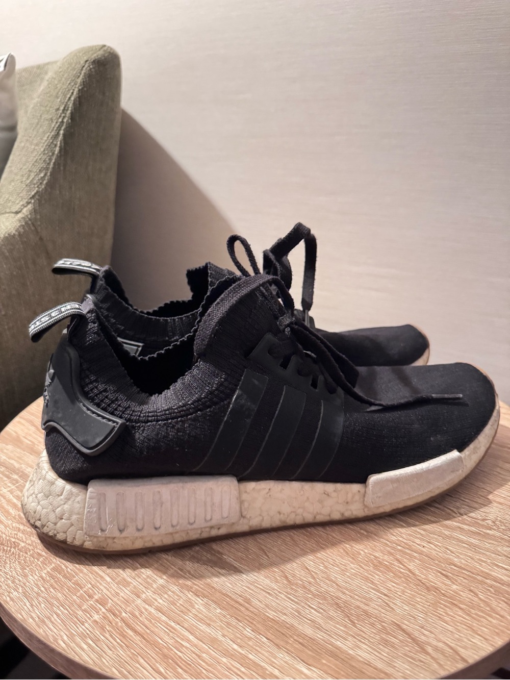 adidas Black and White NMD R1 Primeknit Men's Sneakers